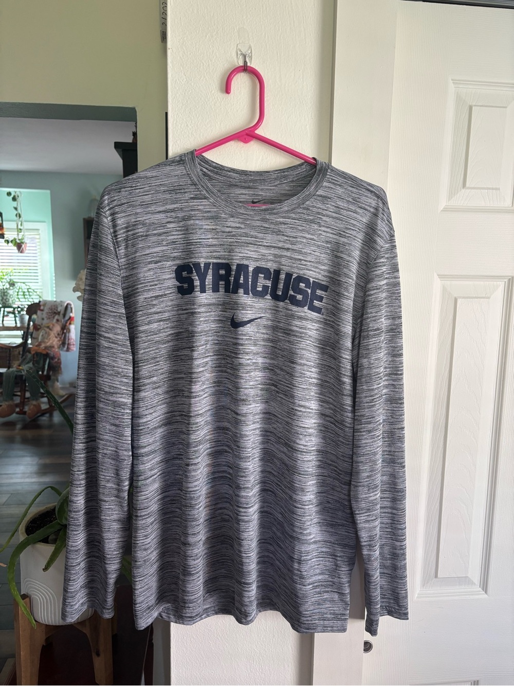Nike Gray Heather Syracuse Long Sleeve Performance Tee